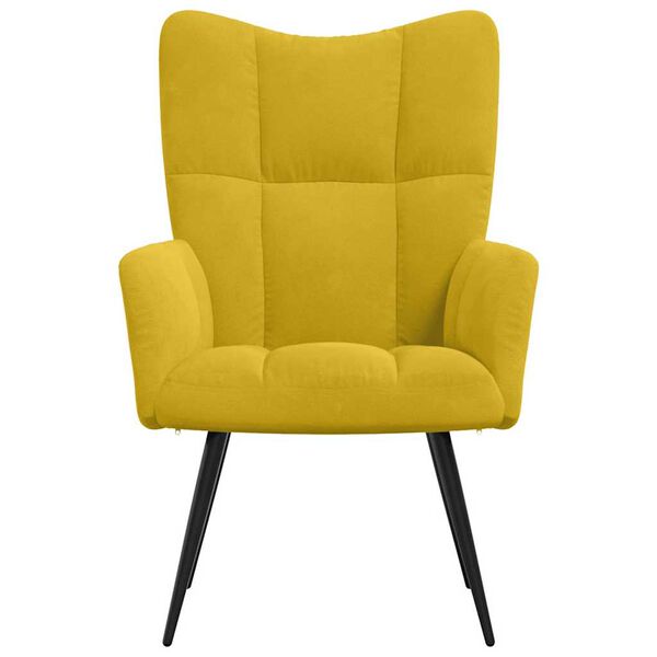 vidaXL Relaxing Chair Mustard Yellow Velvet (100% polyester), Steel