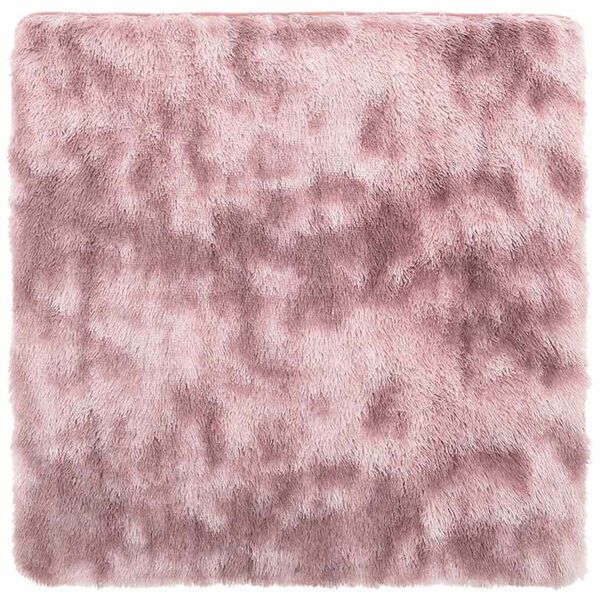 vidaXL Shaggy Rug Dusty Pink 100% Polyester 79x79 in Non-slip