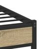 vidaXL Bed Frame Sonoma Oak Steel, Engineered Wood Double Bed Frame