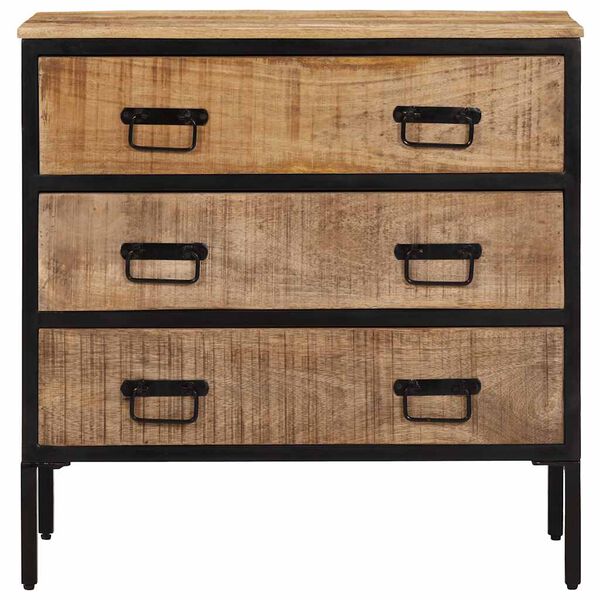 vidaXL Sideboard Set of 2 Natural mango wood Solid mango wood, iron