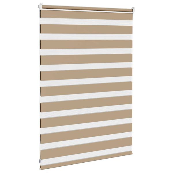 vidaXL Zebra Blind Sand brown 100% Polyester, Aluminum 41.7 in x 43.3 in