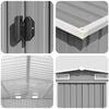 vidaXL Garden Shed Metal Grey Galvanized Steel 101.2 x 192.3 x 71.3 in
