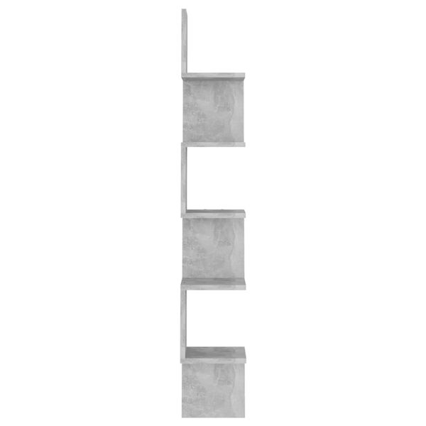 vidaXL Wall Corner Shelf Concrete grey Engineered wood Medium