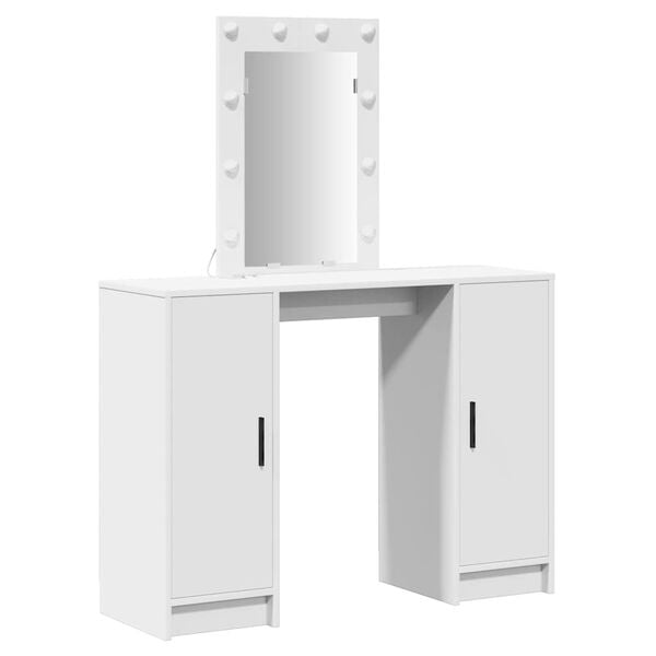 vidaXL Dressing Table White 40.16 x 12.99 x 53.15 in Engineered Wood