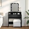 vidaXL Dressing Table Black Engineered wood, glass Medium Dressing Table