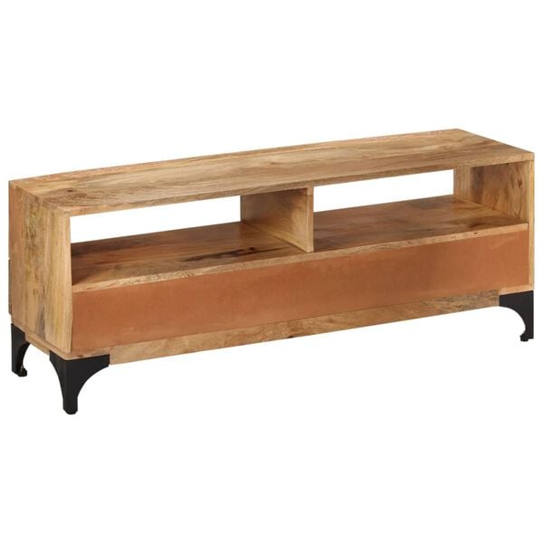 vidaXL TV Stand Natural Mango Mango wood and steel 47.2 in TV Stand