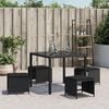 vidaXL Patio Stool Black PE rattan, Powder-coated steel, Foam