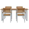 vidaXL Garden Dining Set 5 pcs Gray and brown solid acacia wood