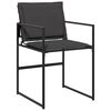 vidaXL Garden Dining Set Table: Black; Chair: Black; Cushions: Dark Grey