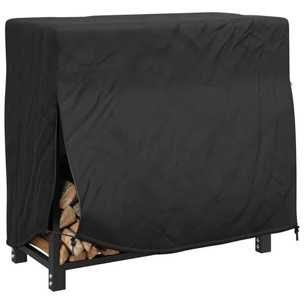 vidaXL Firewood Rack Cover Plain Black 61 x 122 x 106 cm Fabric
