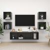 vidaXL TV Cabinet Set High gloss grey Engineered wood TV Cabinet Set