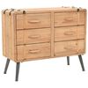 vidaXL Drawer Cabinet Natural wood Solid fir wood, MDF, steel