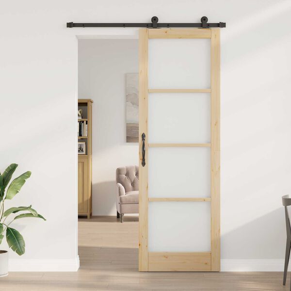 vidaXL Sliding Door ORKDAL Natural 30.71 x 91.34 in