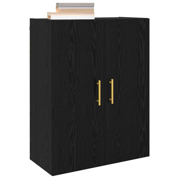vidaXL Wall-Mounted Cabinet 2 pcs Black Oak 27.36 x 13.39 x 35.43 in