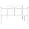 vidaXL Bed Frame White Metal Twin Durable Bed Frame Rectangular