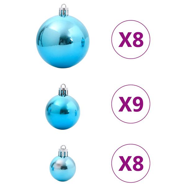 vidaXL Christmas Bauble Turquoise Plastic Various sizes