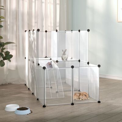 vidaXL Small Animal Cage Transparent 55.9"x29.1"x36.6" PP and Steel