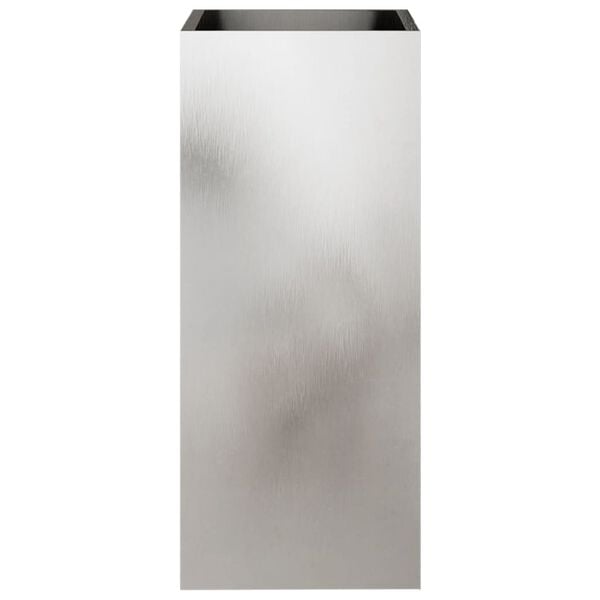 vidaXL Planter Silver Stainless Steel Medium Decorative Inlays Planter