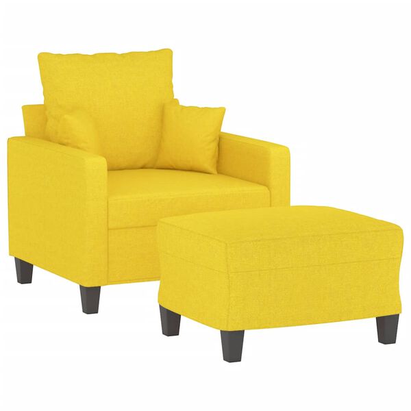 vidaXL Sofa Chair With Footstool Light Yellow