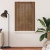 vidaXL Roller Blind with Curtains Manual Brown 43.31 x 62.99 in Bamboo