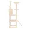 vidaXL Cat Tree Cream Engineered wood, plush, sisal 65.4 in tall