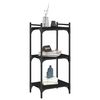 vidaXL Bookcase Black Engineered wood Medium Adjustable Feet Bookcase