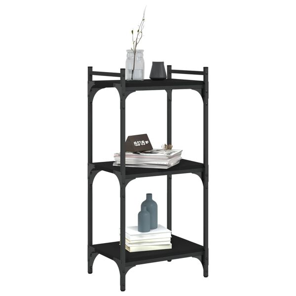 vidaXL Bookcase Black Engineered wood Medium Adjustable Feet Bookcase