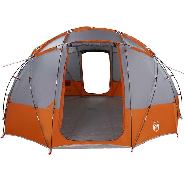 vidaXL Camping Tent Gray and orange 475 x 475 x 235 cm Polyester