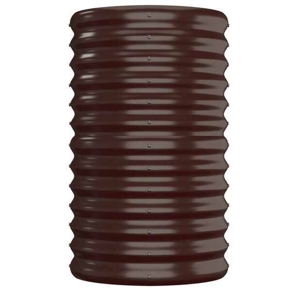 vidaXL Garden Raised Bed Brown Powder-coated steel Medium Durable