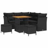 vidaXL Garden Sofa Set 8 pcs Black Poly rattan and powder-coated steel