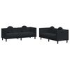 vidaXL Sofa Set Black Velvet, Plywood, Solid Wood Standard Sofa Set