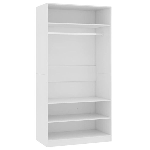 vidaXL Wardrobe White Engineered Wood Compact Wardrobe Rectangular