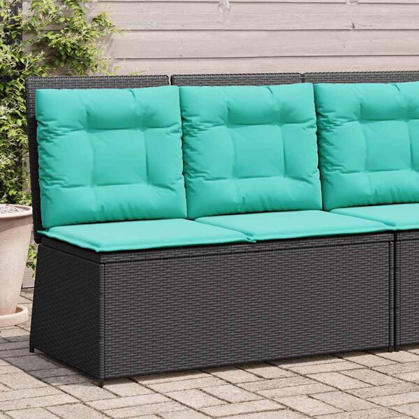 vidaXL Garden Bench Black Poly Rattan
