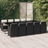 vidaXL Garden Dining Set Black