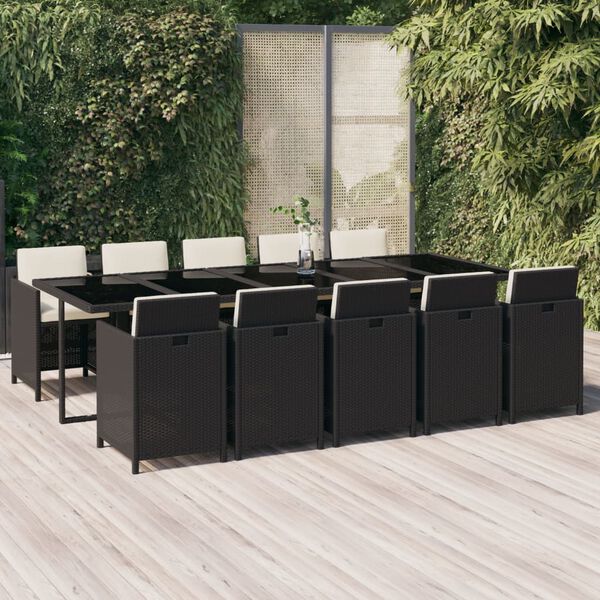 vidaXL Garden Dining Set Black