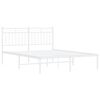 vidaXL Bed Frame White Powder-coated steel Full Bed Frame Rectangular