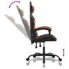 vidaXL Gaming Chair Black and Orange Faux Leather