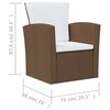 vidaXL Garden Lounge Set Brown Powder-coated steel Large Lightweight