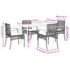 vidaXL Garden Dining Set Beige chairs and cushions, Black table PE Rattan