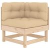 vidaXL Garden Lounge Set Beige, Natural Wood