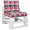 vidaXL Pallet Cushion Red Check Pattern 100% Polyester 19.7 in x 19.7 in