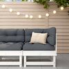 vidaXL Garden Corner Sofa White Solid Pine Wood Large Modular