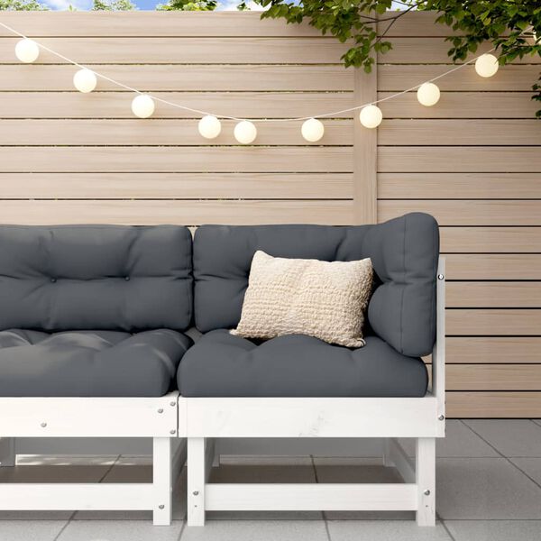 vidaXL Garden Corner Sofa White Solid Pine Wood Large Modular