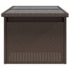 vidaXL Garden Table Brown PE Rattan, Powder-Coated Steel, Tempered Glass