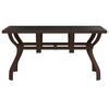 vidaXL Garden Table Brown and Black Powder-coated steel, tempered glass