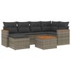 vidaXL Garden Sofa Set Grey PE Rattan 7 Piece Modular Garden Sofa Set