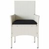 vidaXL Patio Chairs with Cushions 2 pcs White Poly Rattan