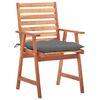 vidaXL Outdoor Chair Set of 3 Natural Wood, Grey