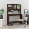 vidaXL Desk Brown Oak Engineered Wood Compact Shelving Desk