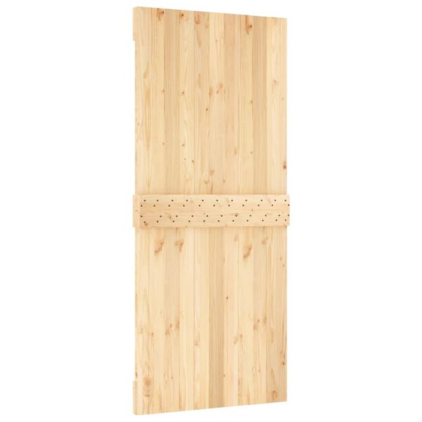 vidaXL Sliding Door with Hardware Set 35.4x82.7" Solid Wood Pine